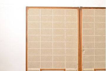 アンティーク建具　小さな障子が付いた猫間障子戸4枚セット(引き戸、建具)(R-051064)