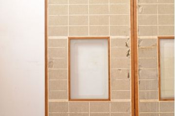 アンティーク建具　小さな障子が付いた猫間障子戸4枚セット(引き戸、建具)(R-051064)