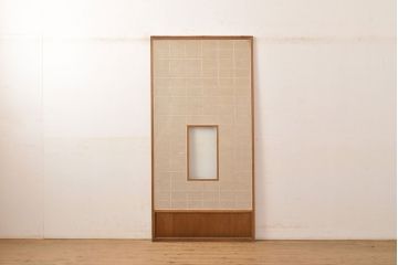 アンティーク建具　景色が楽しめる、額入りの障子戸1枚(引き戸)(R-051065)