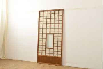 アンティーク建具　景色が楽しめる、額入りの障子戸1枚(引き戸)(R-051065)