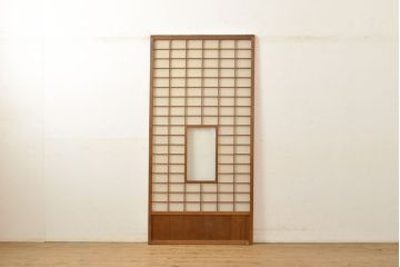 アンティーク建具　景色が楽しめる、額入りの障子戸1枚(引き戸)(R-051065)