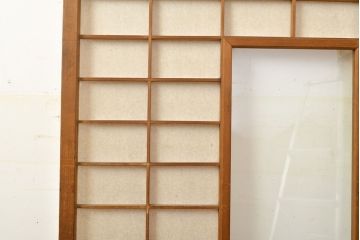 アンティーク建具　景色が楽しめる、額入りの障子戸1枚(引き戸)(R-051065)
