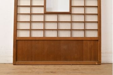 アンティーク建具　景色が楽しめる、額入りの障子戸1枚(引き戸)(R-051065)