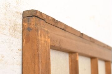アンティーク建具　景色が楽しめる、額入りの障子戸1枚(引き戸)(R-051065)