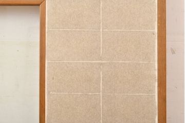 アンティーク建具　景色が楽しめる、額入りの障子戸1枚(引き戸)(R-051065)