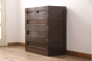 中古　美品　松本民芸家具　507型 和モダンな空間におすすめの金具付きタンス(衣装箪笥、引き出し、チェスト)(R-051073)