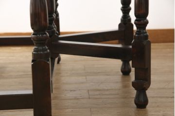 中古　九州民芸家具　大人の落ち着きのある空間づくりにおすすめのバタフライテーブル(ゲートレッグテーブル、ダイニングテーブル)(R-051076)