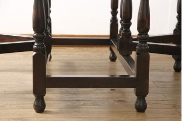 中古　九州民芸家具　大人の落ち着きのある空間づくりにおすすめのバタフライテーブル(ゲートレッグテーブル、ダイニングテーブル)(R-051076)