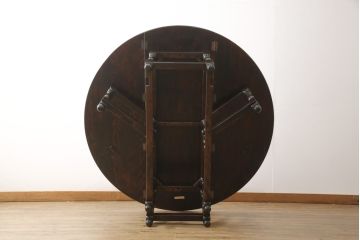 中古　九州民芸家具　大人の落ち着きのある空間づくりにおすすめのバタフライテーブル(ゲートレッグテーブル、ダイニングテーブル)(R-051076)