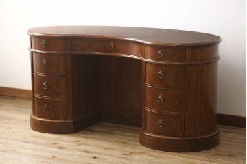 中古　DREXEL HERITAGE(ドレクセルヘリテイジ)　Cameo Classics(キャメオクラシックス)　高級感溢れるキドニーデスク(定価約170万円)(両袖デスク、机、在宅ワーク、在宅用ワークデスク)(R-051087)