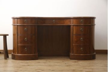 中古　DREXEL HERITAGE(ドレクセルヘリテイジ)　Cameo Classics(キャメオクラシックス)　高級感溢れるキドニーデスク(定価約170万円)(両袖デスク、机、在宅ワーク、在宅用ワークデスク)(R-051087)