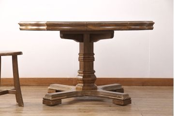 中古　美品　DREXEL HERITAGE(ドレクセルヘリテイジ)　Grand Villa(グランドヴィラ)　チェスナット材　ダイニングテーブル(パーティーテーブル)(定価約55万円)(R-051098)