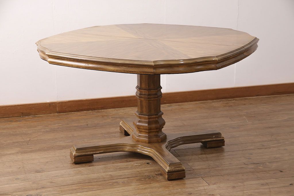 中古　美品　DREXEL HERITAGE(ドレクセルヘリテイジ)　Grand Villa(グランドヴィラ)　チェスナット材　ダイニングテーブル(パーティーテーブル)(定価約55万円)(R-051098)