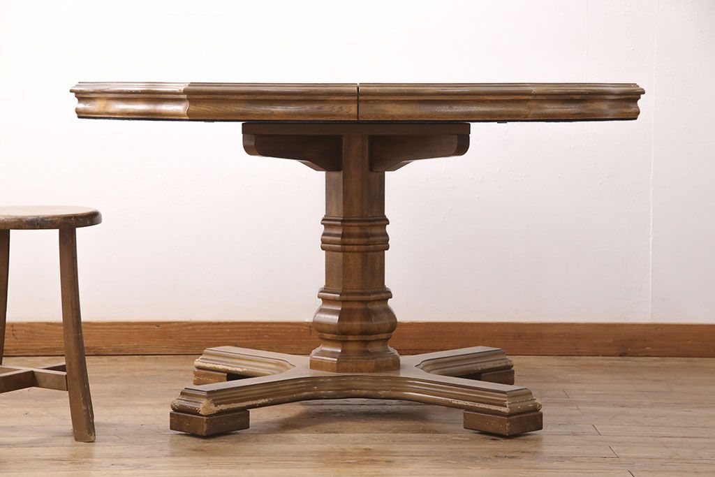 中古　美品　DREXEL HERITAGE(ドレクセルヘリテイジ)　Grand Villa(グランドヴィラ)　チェスナット材　ダイニングテーブル(パーティーテーブル)(定価約55万円)(R-051098)