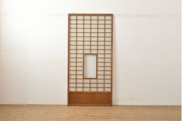 アンティーク建具　景色が楽しめる額入りの障子戸1枚(引き戸)(R-051101)