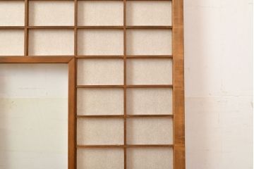 アンティーク建具　景色が楽しめる額入りの障子戸1枚(引き戸)(R-051101)