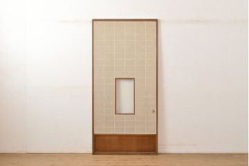 アンティーク建具　景色が楽しめる額入りの障子戸1枚(引き戸)(R-051101)