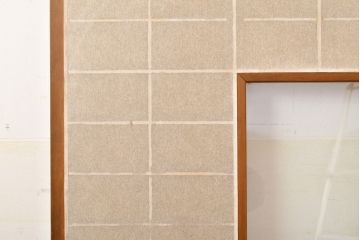 アンティーク建具　景色が楽しめる額入りの障子戸1枚(引き戸)(R-051101)