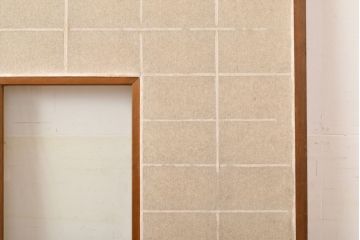 アンティーク建具　景色が楽しめる額入りの障子戸1枚(引き戸)(R-051101)