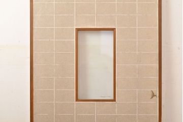 アンティーク建具　景色が楽しめる額入りの障子戸1枚(引き戸)(R-051101)