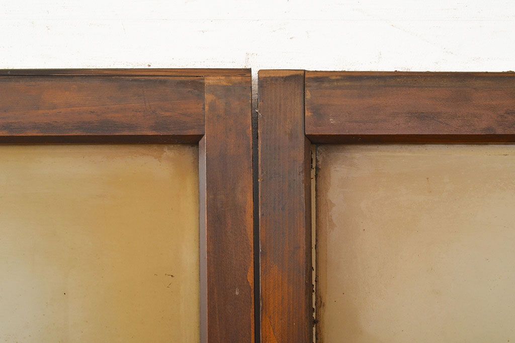 アンティーク建具　ノスタルジックな雰囲気を盛り上げるガラス戸4枚セット(引き戸)(R-051102)