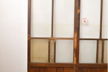 アンティーク建具　ノスタルジックな雰囲気を盛り上げるガラス戸4枚セット(引き戸)(R-051102)