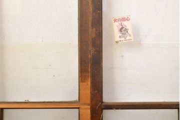 アンティーク建具　ノスタルジックな雰囲気を盛り上げるガラス戸4枚セット(引き戸)(R-051102)