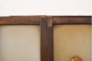 アンティーク建具　ノスタルジックな雰囲気を盛り上げるガラス戸4枚セット(引き戸)(R-051102)