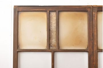 アンティーク建具　ノスタルジックな雰囲気を盛り上げるガラス戸4枚セット(引き戸)(R-051102)