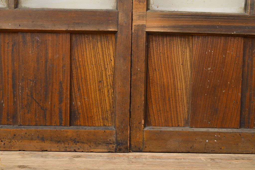 アンティーク建具　ノスタルジックな雰囲気を盛り上げるガラス戸4枚セット(引き戸)(R-051102)