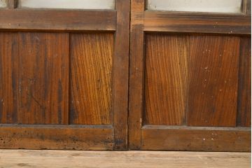 アンティーク建具　ノスタルジックな雰囲気を盛り上げるガラス戸4枚セット(引き戸)(R-051102)