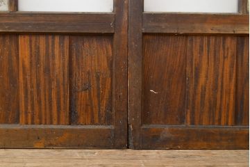 アンティーク建具　ノスタルジックな雰囲気を盛り上げるガラス戸4枚セット(引き戸)(R-051102)