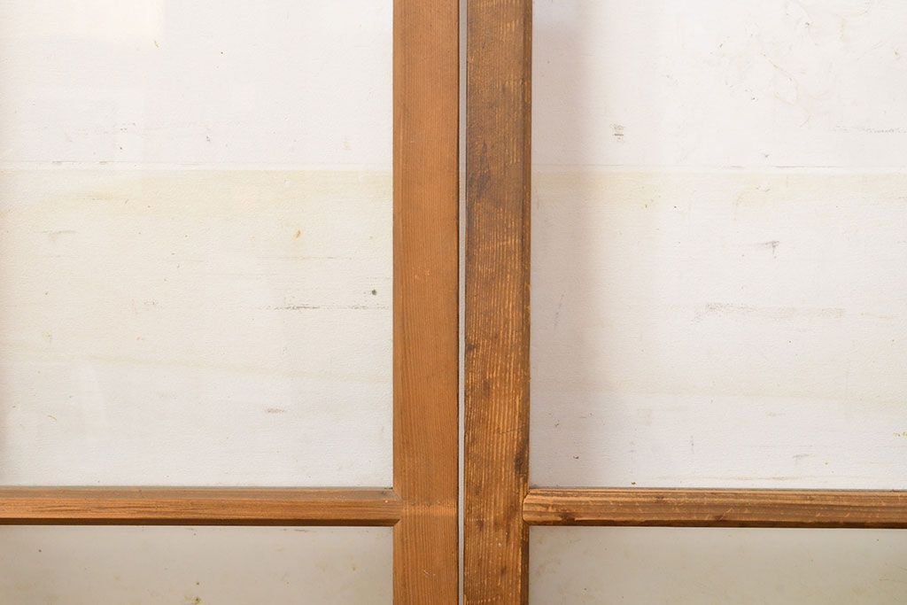 アンティーク建具　ノスタルジックなお部屋作りに活躍するガラス戸4枚セット(引き戸)(R-051103)