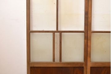 アンティーク建具　ノスタルジックなお部屋作りに活躍するガラス戸4枚セット(引き戸)(R-051103)