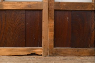 アンティーク建具　ノスタルジックなお部屋作りに活躍するガラス戸4枚セット(引き戸)(R-051103)