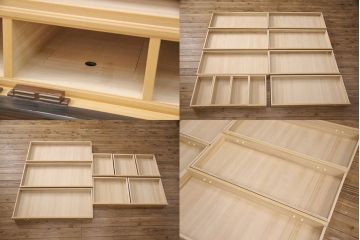 中古　香川漆器　伝統工芸士・小松庄一作　かくし付き　桐材　色彩豊かな漆絵が優美な存在感を放つ衣装箪笥(着物箪笥、収納箪笥、引き出し、桐箪笥)(定価約220万円)(R-051107)