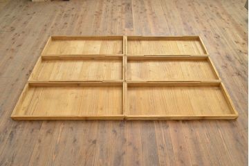 和製アンティーク　シンプルで上品な佇まいの衣装盆付き総桐箪笥(衣装箪笥、着物箪笥、和タンス、桐たんす)(R-051109)