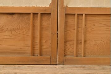 アンティーク建具　景色が楽しめる額入りの障子戸2枚セット(引き戸)(R-051111)