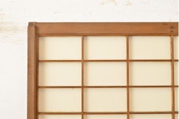アンティーク建具　景色が楽しめる額入りの障子戸1枚(引き戸)(R-051113)