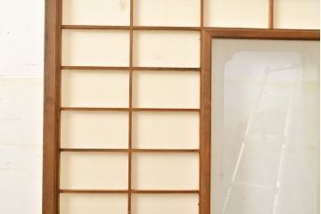 アンティーク建具　景色が楽しめる額入りの障子戸1枚(引き戸)(R-051113)