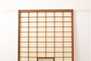 アンティーク建具　景色が楽しめる額入りの障子戸1枚(引き戸)(R-051113)
