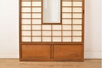アンティーク建具　景色が楽しめる額入りの障子戸1枚(引き戸)(R-051113)
