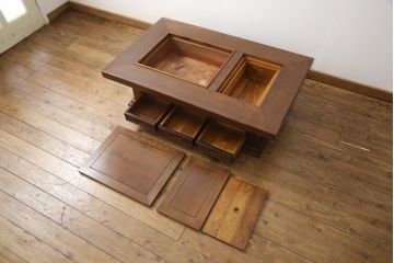 ヴィンテージ家具　重厚な佇まいで和の風情を高める関西火鉢(ビンテージ、長火鉢、囲炉裏、座卓、ローテーブル)(R-051119)