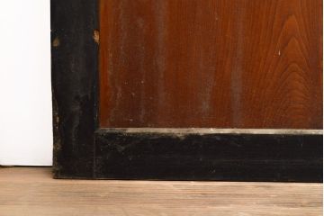 アンティーク建具　黒い框が和モダンな印象を高める板戸4枚セット(帯戸、引き戸)(R-051120)