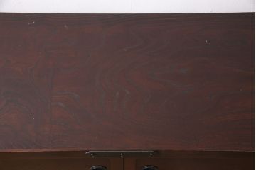 中古　美品　岩谷堂箪笥　桜木家具店作　脚(台輪)付きリメイク　上質な和の空間づくりに活躍する収納棚(茶棚、飾り棚、サイドボード)(R-051128)