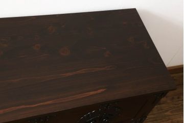 中古　美品　岩谷堂箪笥　桜木家具店作　天板リメイク　和の趣あふれるサイドボード(収納棚、ローチェスト、引き出し、ローボード、リビングボード、テレビ台)(R-051129)