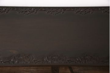 中古　美品　軽井沢彫り　桜の彫りが見事!職人技を堪能できるサイドボード(サイドキャビネット、収納棚、飾り棚、茶箪笥、茶タンス)(R-051132)