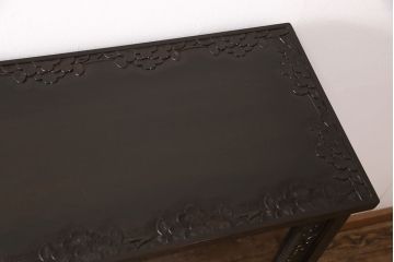 中古　美品　軽井沢彫り　桜の彫りが見事!職人技を堪能できるサイドボード(サイドキャビネット、収納棚、飾り棚、茶箪笥、茶タンス)(R-051132)
