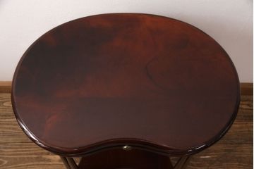 中古　美品　イタリア輸入家具　ディスプレイ台としてもおすすめ!クラシカルな佇まいが魅力のキドニーテーブル(サイドテーブル、コンソールテーブル、電話台、花台)(R-051136)