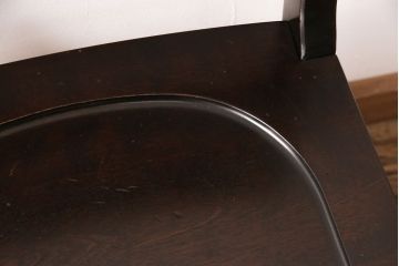 中古　北海道民芸家具　HM620　滑らかな木肌が上品なラダーバックチェア(椅子、ダイニングチェア、板座チェア)(R-051140)